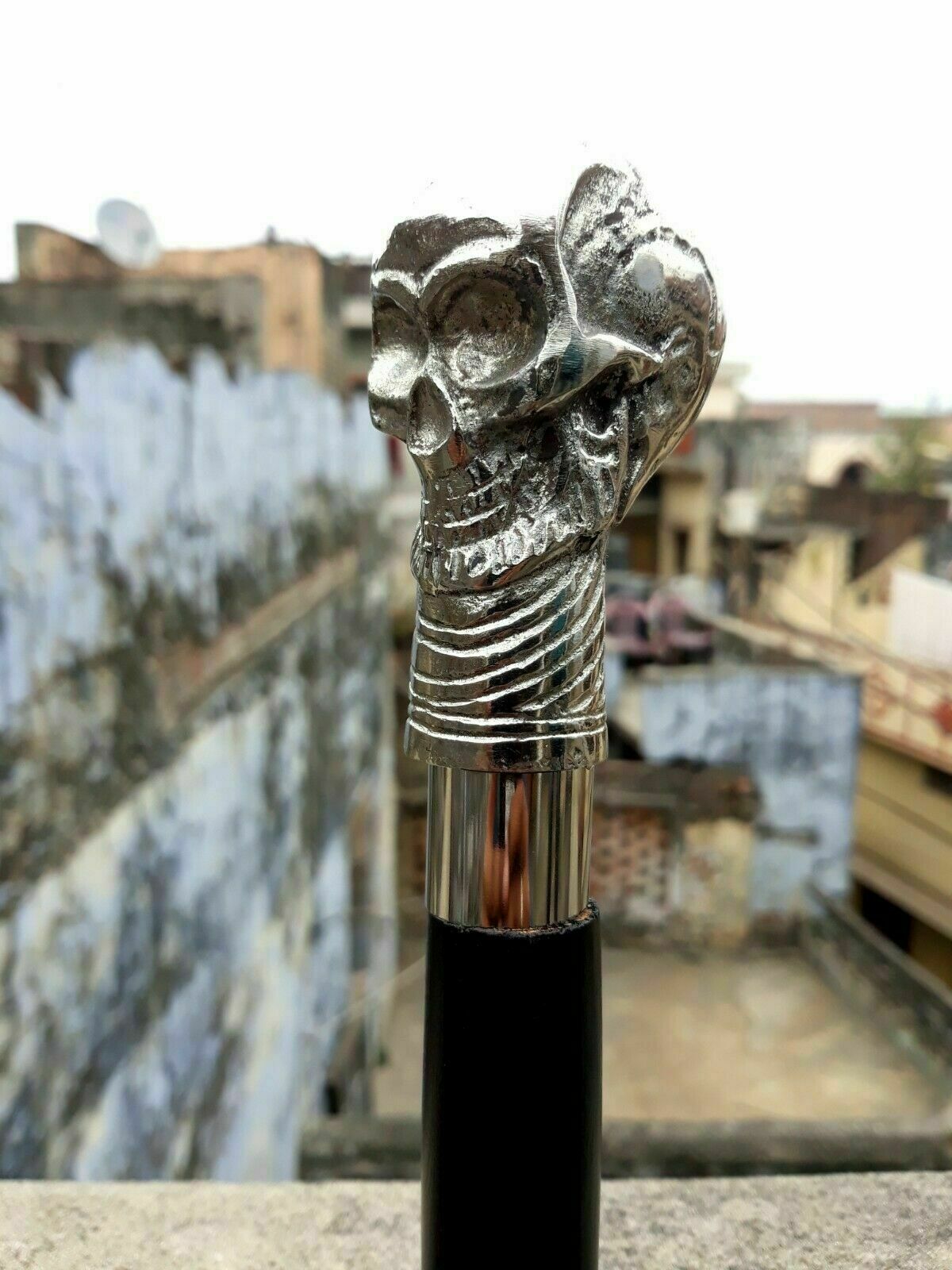 Designer Victorian Solid Skull Designer Wooden Wa… - image 9