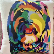 TABITHA BROWN For TARGET Small Decorative Pillow Colorful Dog 12 x 12