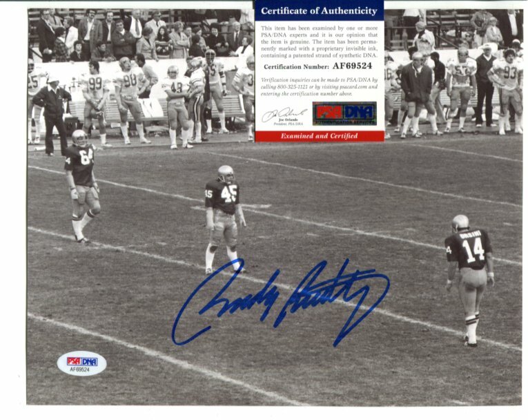 RUDY RUETTIGER - NOTRE DAME -RUDY MOVIE - PSA COA - SIGNED AUTOGRAPH 2356 