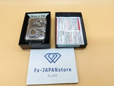 Zippo Dragon Silver Nickel Antique 2-Side Metal 3D Processing Lighter Swarovski