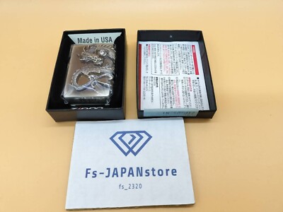 Zippo Dragon Silver Nickel Antique 2-Side Metal 3D Processing Lighter Swarovski