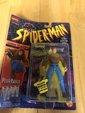 Spider-Man The New Animated Series Peter Parker 1994 Toy Biz Mint On Card