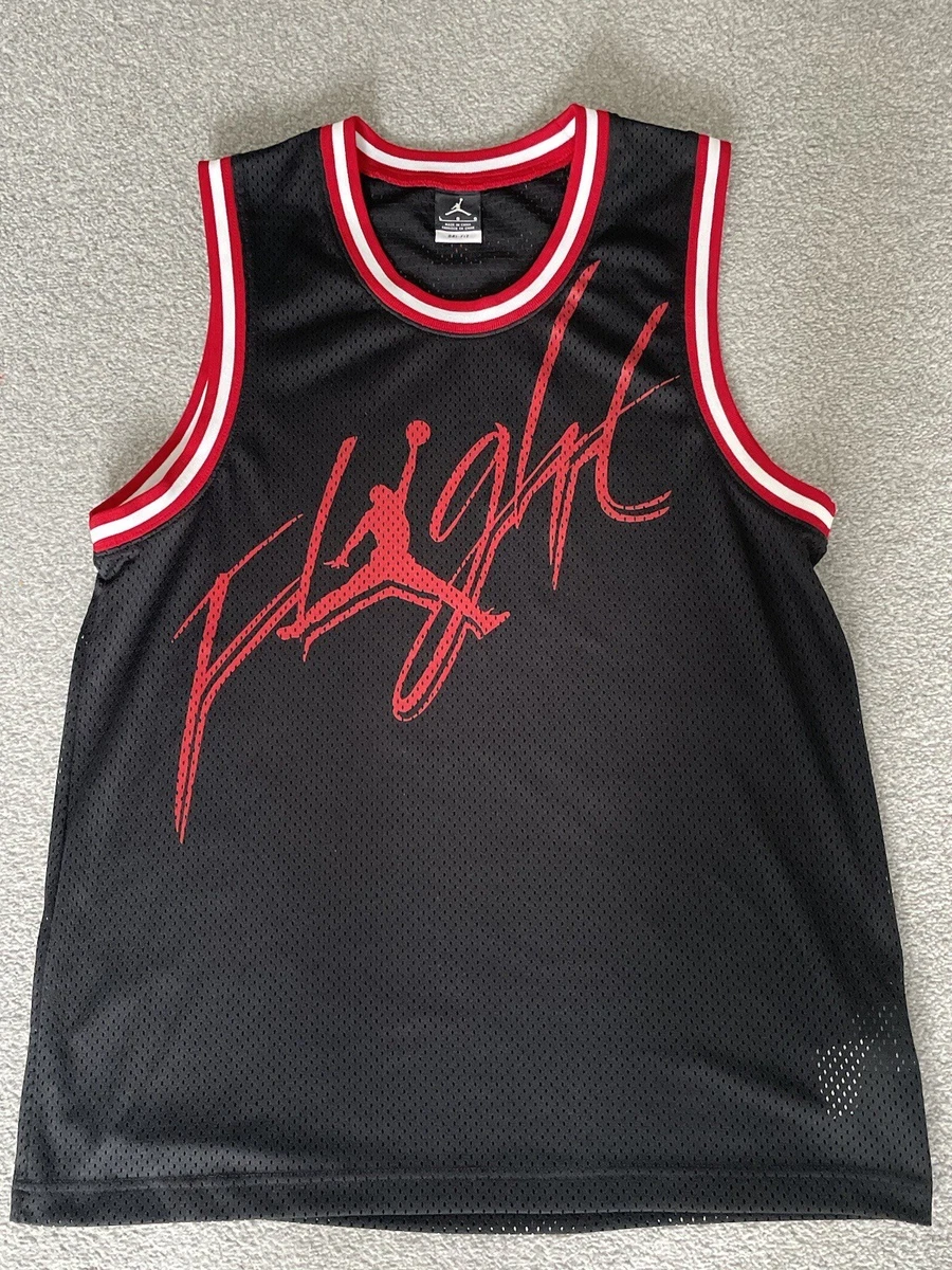 Sz L Nike Air Jordan Flight vest sleeveless jersey black red