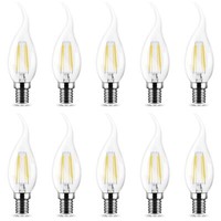 10Er Spar Set Led Vintage Leuchtmittel E14 Kerze Flamme 4W Filament 400 Lumen