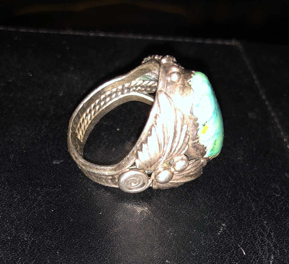 【ET】R.B turquoise SILVER 925 Indian Running Bear RB Signed Sterling 925 Turquoise American