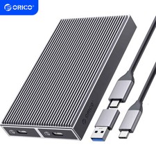 ORICO Dual M.2 NVMe SATA SSD Enclosure 10Gbps USB C to M.2 Adapter for M.2 SSD