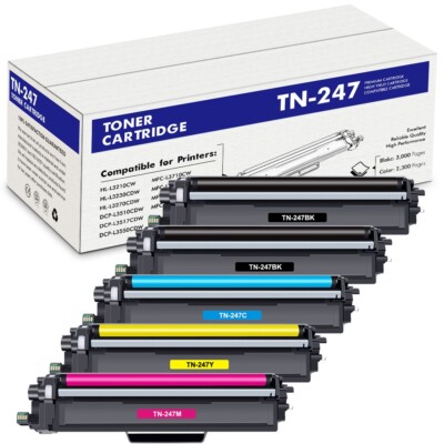 5x Toner Compatible with Brother TN-247 DCP-L3510 CDW DCP-L3550CDW, MFC-L3770CDW