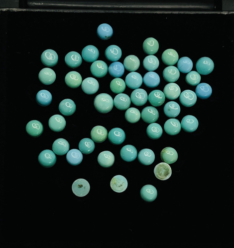 Cabinas redondas Kingman azul turquesa de 3 mm aproximadamente 1 quilate para fabricación de joyas. - Imagen 10 de 10