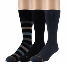 Gold Toe Men's Casual Stripe Cotton Dress Socks 3-Pack x 2 6 Total 