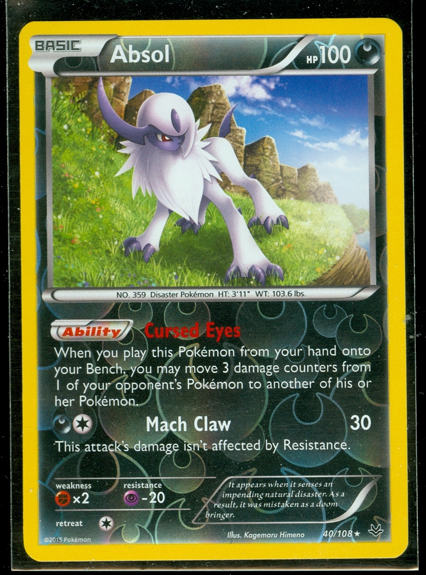 Pokemon ABSOL 40/108 - XY Roaring Skies RARE Rev Holo - MINT