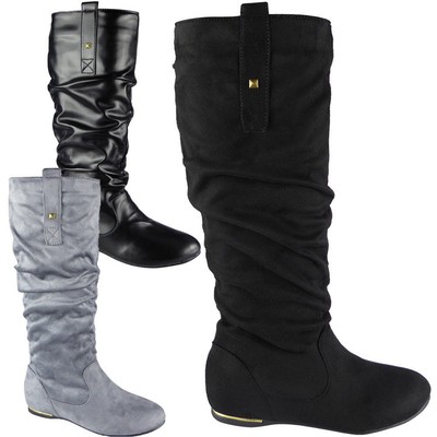 pull on mid calf boots