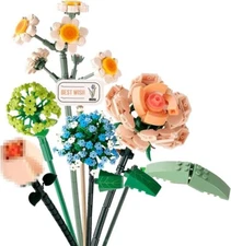NEW!FULL SET Flower Bouquet 7 Stems Building Kit Botanical Collection 590 pieces