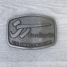 US Shooting Team Belt Buckle Barcelona '92 Vintage 1992 USA