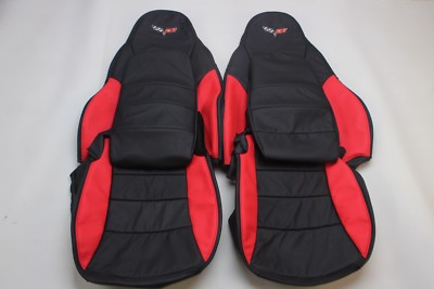 Corvette C6 Sport Seat Covers Real Leather Black/Red Perforated Custom Made