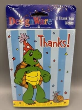 Franklin the Turtle Vintage Thanks! Qty 8 Thank You Notes DesignWare