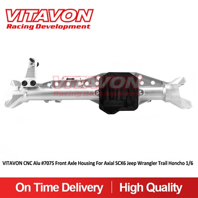 Vitavon CNC Alu #7075 Front Axle Housing for Axial SCX6 Jeep&Honcho Sil+Blk