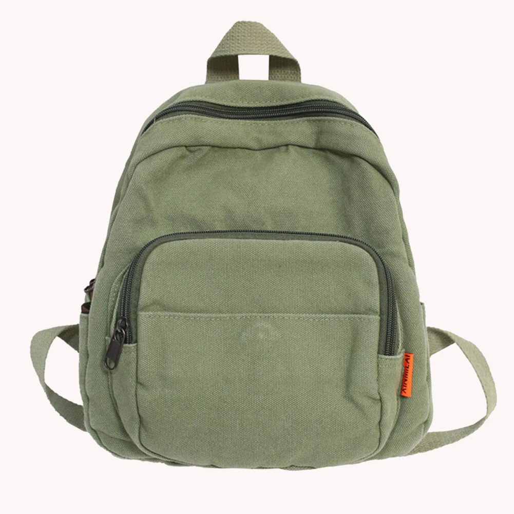 Green canvas backpack sale