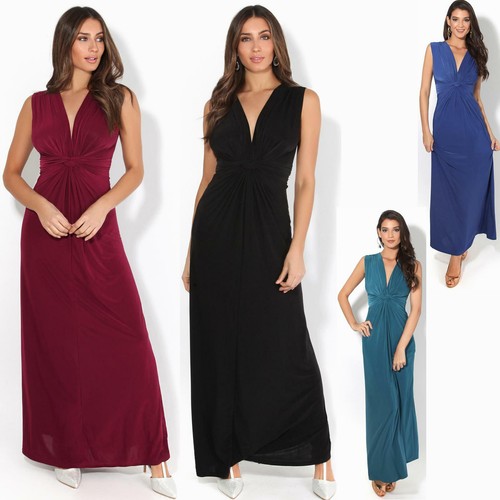 Vestido Mujer Largo Talla Grande Barato Sin Manga Noche Cóctel | eBay