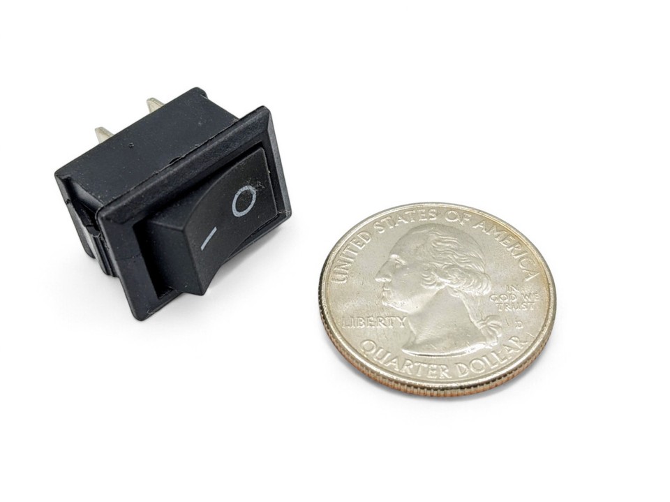 Black Rocker Switch ON-OFF 2-Pin SPST 21x15mm KCD1-101 10A/125VAC 6A ...