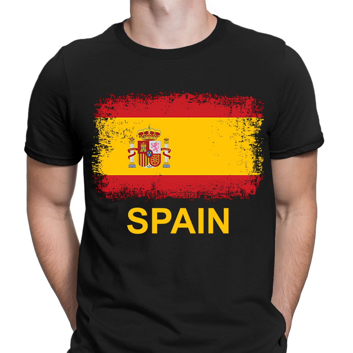 Spain Spanish Day Grunge Flag Country Gift Football Novelty Mens T