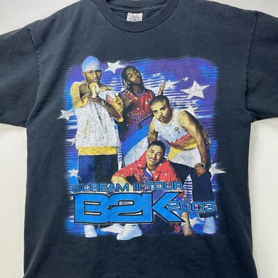 Vintage 2003 B2K Scream III Tour Mario Nick Cannon T-Shirt Rap Tee