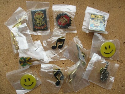 HEAVY METAL BANDS BOB MARLEY GITARRE ACID HOUSE MUSIK EMAILLE PIN ABZEICHEN JOB SET