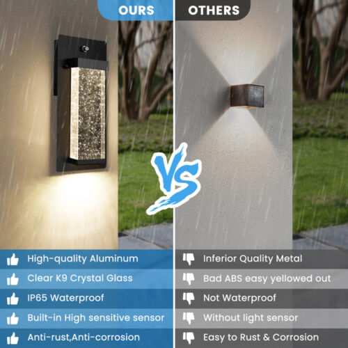 Outdoor LED Sconce Wall Light Fixture Waterproof with Dusk to Dawn Light Sensor - Picture 2 of 9