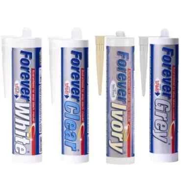 EVERBUILD Forever White/Clear/Grey/Ivory Sanitary Sealant 295ml Mould Resistant