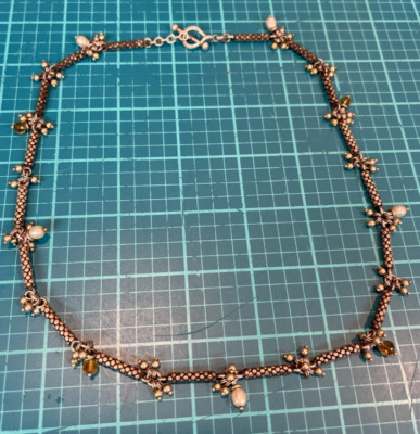 Michael Dawkins 925 Sterling Silber, Perle & Edelstein Perlenkette
