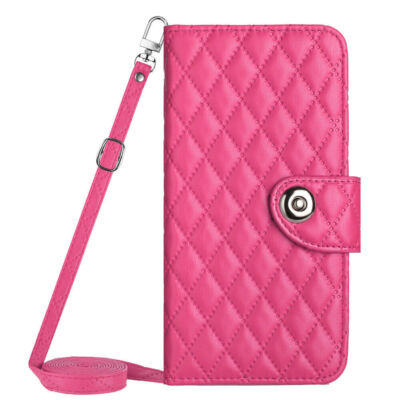 Wallet Crossbody Grid Leather Phone Case For iPhone 15 14 13 12 11 Pro Max 7 8