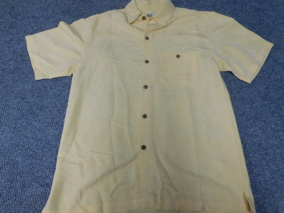 Joe Marlin Мужская рубашка средний желтый гавайский на пуговицах - Изображение 3 из 4