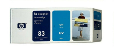 Genuine Ink HP DesignJet 5000 5500 HP / C4941A No 83 CYAN UV INK Cartridge
