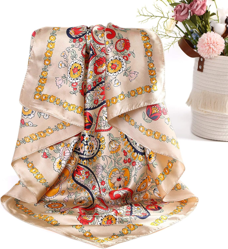 Satin Large Square Head Scarves - 4PCS Silk Like Neck Scarf Hair Sleeping Wraps - Picture 7 of 12