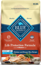 Blue Buffalo Large Breed Senior Chicken  Brown Rice Recipe Dry Dog Food, 30 lb