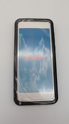 Samsung Galaxy A21 Enclosed Black Phone Case + built-in Screen Cover