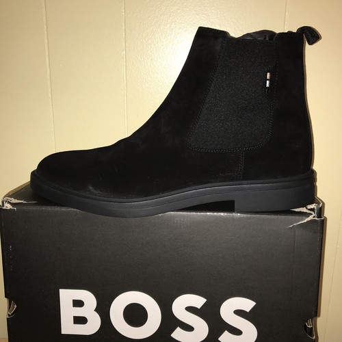 Men's Hugo Boss Calev Cheb sdfb Black Suede Chelsea Boots-Size 12 (50552528)
