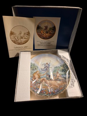 Vintage 1977 Yiannis Koutsis THE CREATION Adam's Rib   3 Plate in Box 