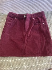 Corduroy Maroon Skirt From ASOS Size 6 Women Really COO Condition Really Comfy