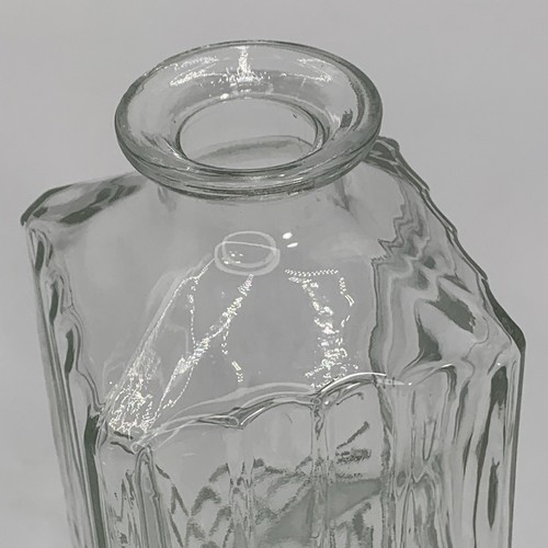 Decanter Whisky Vintage Vetro Pressato Starburst Tappo Quadrato 9” Barware - Foto 5 di 9