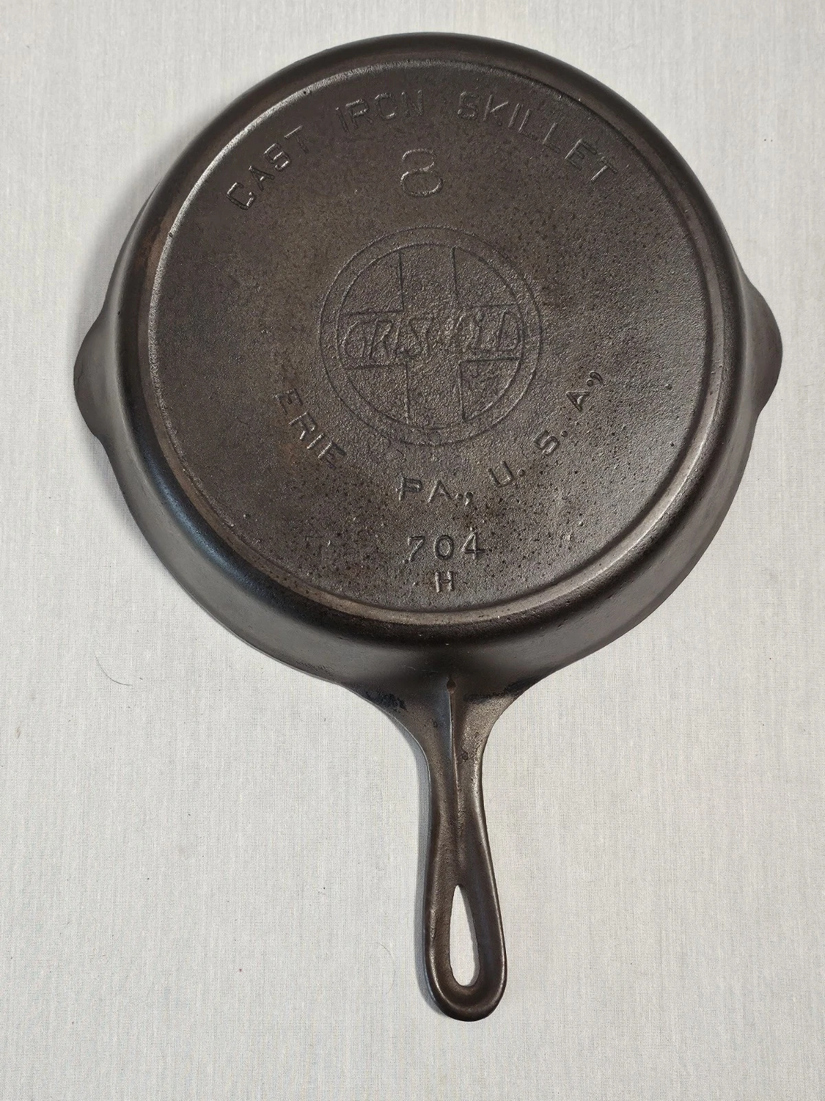Griswold #8 Cast Iron Skillet - Slant EPU 704H- Seasoned Fully Restored Antique