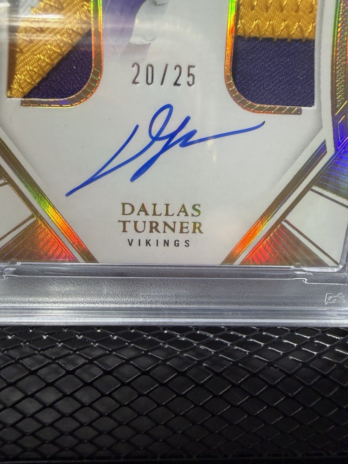 2024 Panini Flawless Dallas Turner Rookie Patch Auto /25 Gold GEM MT 10 POP 1 view 3