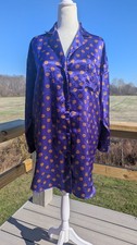 Vintage 90's Victoria's Secret Small Gold Label Nightgown Purple Gold Satin