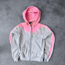 Vintage 80s NOS Womens Nike Hoodie Full Zip Up Two Tone Pink Gray M