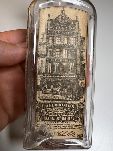 Antique Helmbold’s Fluid Extract Buchu Bottle Labeled Philadelphia Pennsylvania - Picture 2 of 14