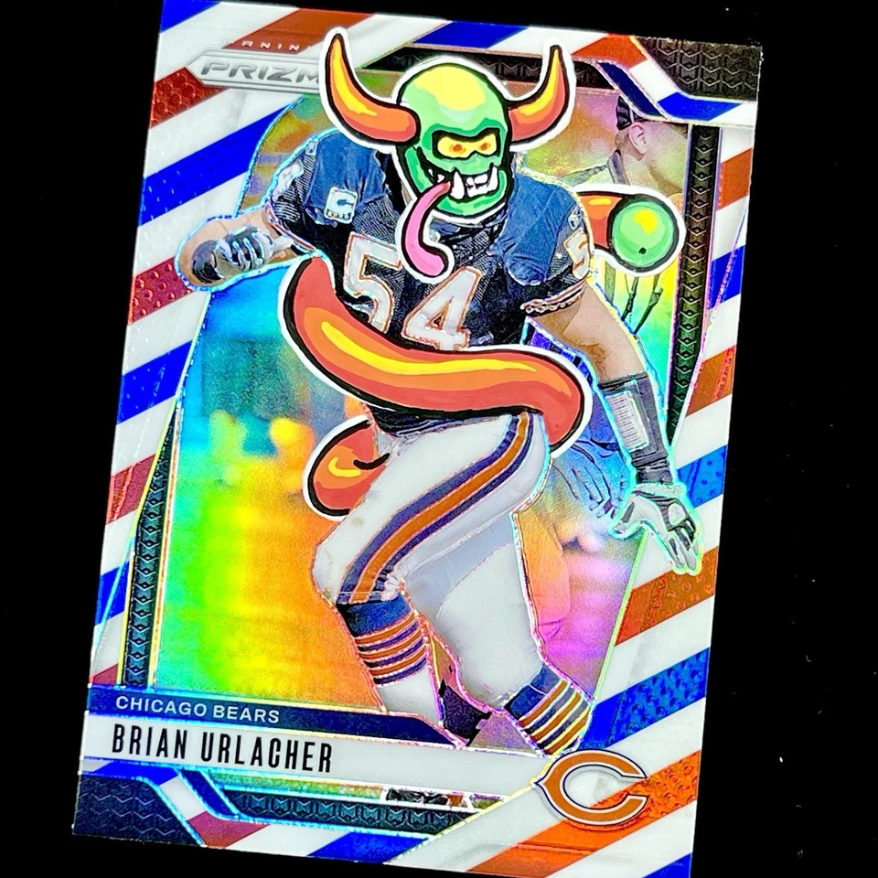 1/1 BRIAN URLACHER 🔥 RED WHITE BLUE PRIZM SSP 🔥 NEW PENINI: ONE OF ONE ART - Image 3 of 4