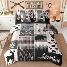 Erosebridal Rustic Deer Bedding King Cabin Lodge 7 Piece Comforter Set