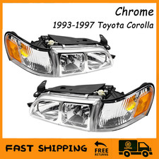 Fit 1993-1997 Toyota Corolla White Headlights Turn Signal Corner Lights 4pcs