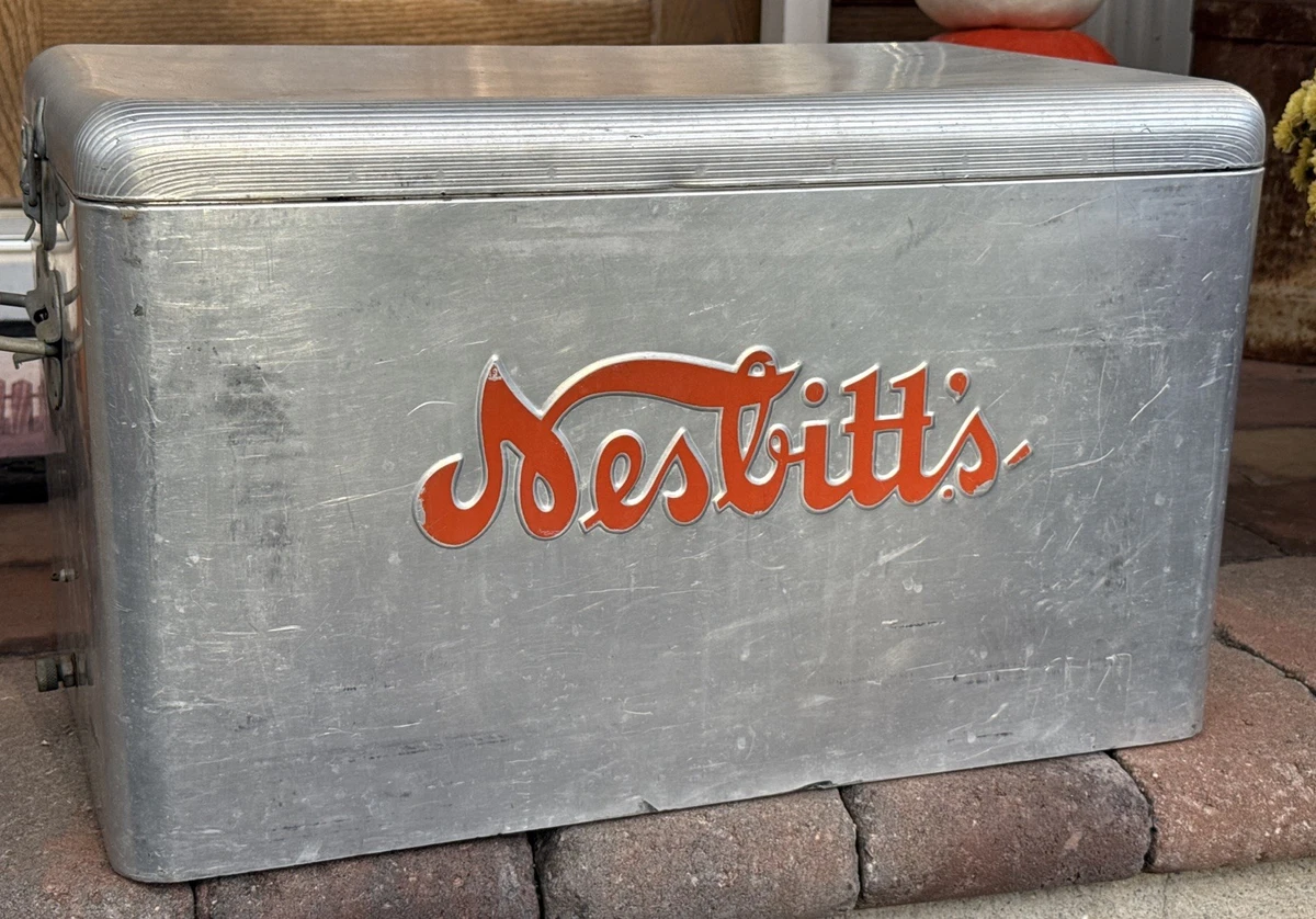 Vtg NESBITT'S Ice Chest Metal Cooler Orange Soda Pop | eBay