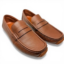 Coach Luca Driver Shoes Men 10 Brown Leather Pebble Grain Loafers Slip On Shoes