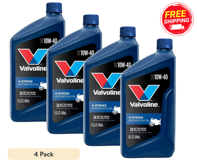 #ad 4 pack VAL 4 S MCYCLE OIL CV 10W40 6 1 QT WM Free Shipping $24.00